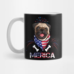 Cute Dog Merica Memorial Day Patriot Mug